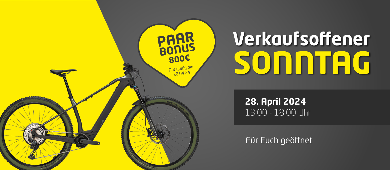 Verkaufsoffener Sonntag bei Fahrrad Nerz am 28. April 2024