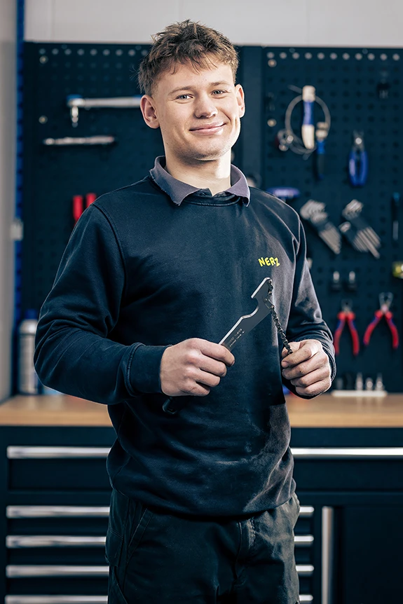 Porträt von Nick Hauser, Werkstatt