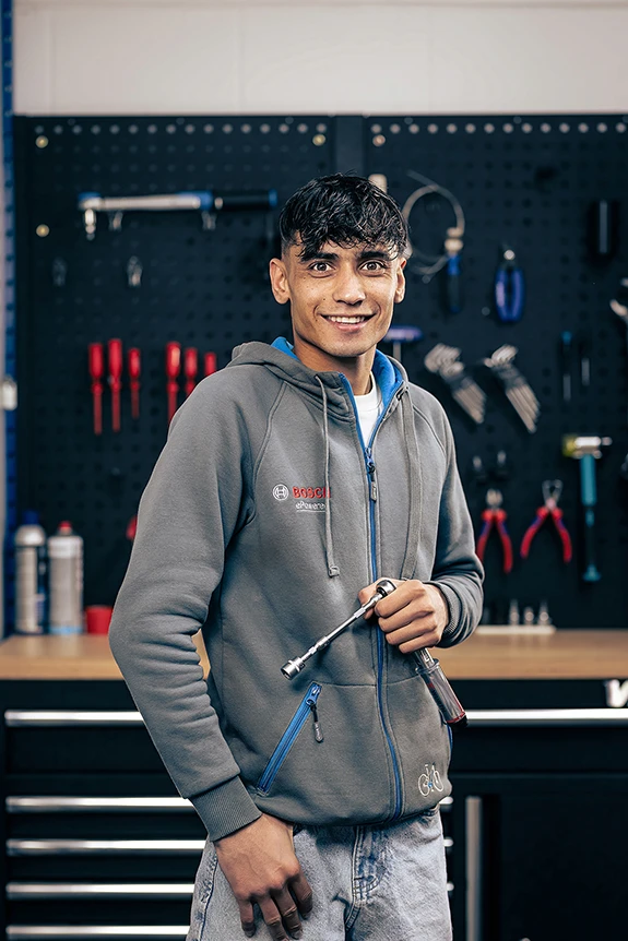 Porträt von Imran Sahil, Werkstatt